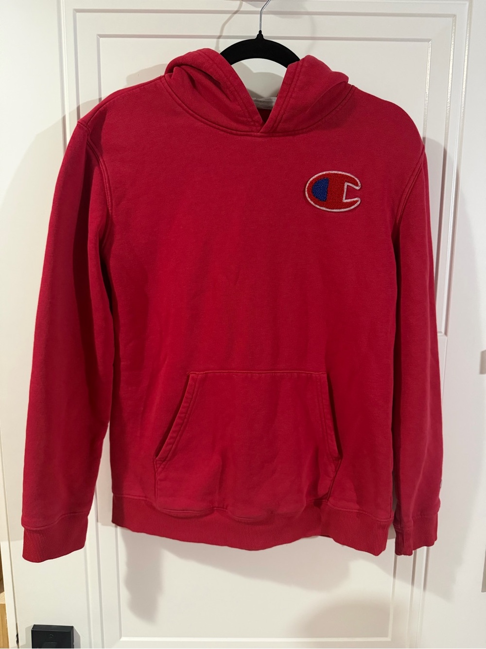 Champion Kids Red Hoodie with Logo Patch